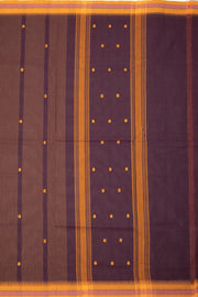 Brown Handloom Chettinad Cotton Saree 10075864