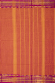 Orange Handloom Chettinad Cotton Saree 10075880