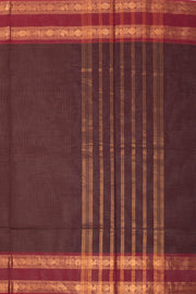 Brown Handloom Chettinad Cotton Saree 10075881