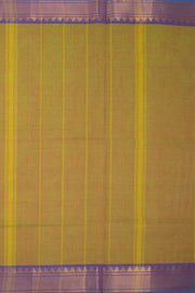 Green Handloom Chettinad Cotton Saree With Temple Border 10075887