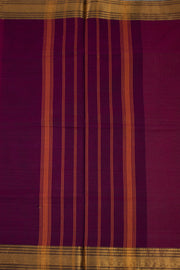 Raisin Purple Chettinad Cotton Saree with Zari Border 10075900