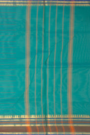 Green Handloom Chettinad Cotton Saree With Temple Border 10075902