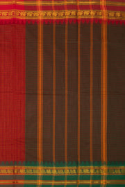 Maroon Handloom Chettinad Cotton Saree 10075916