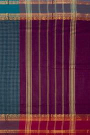 Blue Handloom Chettinad Cotton Saree 10075918
