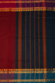 Maroon Handloom Chettinad Cotton Saree 10075919