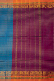 Blue Thousand Buttas Chettinad Cotton Saree 10075972