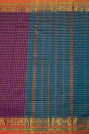 Purple Thousand Buttas Chettinad Cotton Saree 10075974