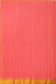 Blush Pink Monotone Mysore Crepe Silk Saree With Floral Border 10043578 