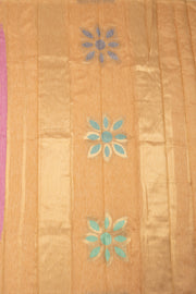 Kanjivaram Vegan Viscose Silk Pink Sherbet Color Jute Style Finish 10075600