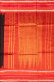 Black Handloom Threadwork Kanjivaram Silk Saree 10074959