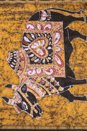 Cream Batik Hand Painted Silk Cotton Saree 10073724