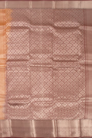 Orange Handloom Kanjivaram Blended Silk Saree 10072894