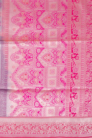 Grey Kanjivaram Vegan Silk Saree with Contrast Pallu 10073857