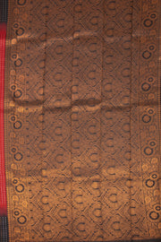 Red Kanjivaram Vegan Silk Saree with Contrast Pallu 10074854