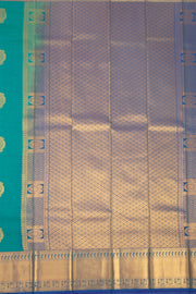 Blue Kanjivaram Vegan Silk Saree with Contrast Pallu 10074861