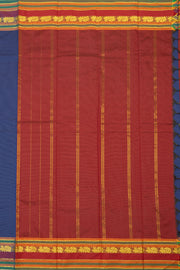 Kanjivaram Vegan Viscose Silk Saree Space Cadet Color and Traditional Design 10075548