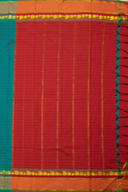 Teal Kanjivaram Vegan Silk Saree 10075549