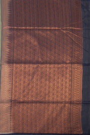  Stone Grey Jute Weave Kanjivaram Vegan Silk Saree 10075705