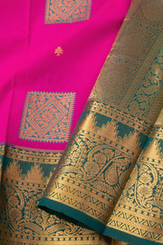 Pink Kanjivaram Vegan Silk Saree 10076030 