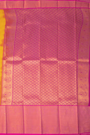 Yellow Kanjivaram Vegan Silk Saree 10076031
