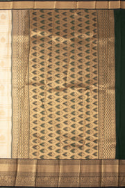 Cream Kanjivaram Vegan Silk Saree 10076035
