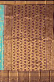 Blue Kanjivaram Vegan Silk Saree 10076043