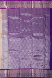 Cream Self Checks Design Kanjivaram Silk Saree 10076049