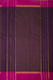 Brown Art Silk Kanjivaram Saree With Checks Design 10076322