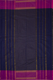 Blue Art Silk Kanjivram Saree With Checks Design 10076323
