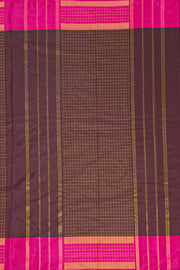 Brown Art Silk Kanjivaram Saree With Checks Design 10076324