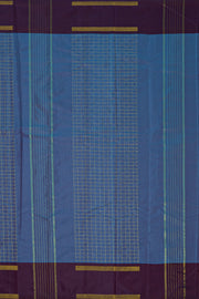 Blue Art Silk Kanjivaram Saree With Checks Design 10076325