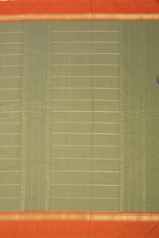 Green Art Silk Kanjivaram Saree With Stripes Design 10076330