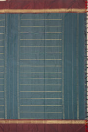 Green Art Silk Kanjivaram Saree With Stripes Design 10076331