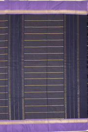 Blue Art Silk Kanjivaram Saree With Stripes Design 10076332