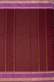 Brown Art Silk Kanjivaram Saree With Stripes Design 10076340