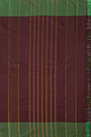 Brown Art Silk Kanjivaram Saree With Stripes Design 10076351
