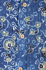 Blue Full Sleeve Ajrakh Printed Cotton Mens Shirt 10073162