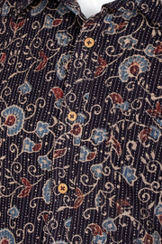 Brown Full Sleeve Ajrakh Printed Cotton Mens Shirt 10073000