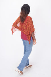 Maroon Handcrafted Chiffon Crop Top 10071238