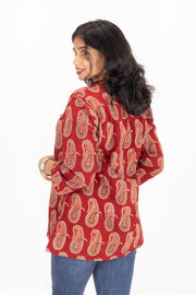 Marron Ajrakh printed kurti 10072053