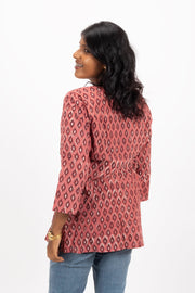 Pink Jahota Hand block Printed Cotton Kurti 10072378