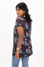 Black Jahota Hand Block Cotton Kurtis 10072397