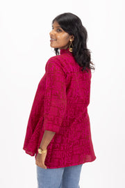 Pink Jahota Hand block Printed Cotton Kurti 10072398