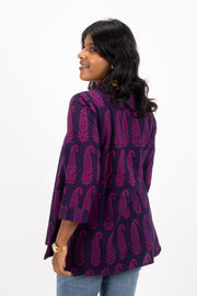 Purple Kutchi Hand Block Printed Cotton Kurtis 10072399