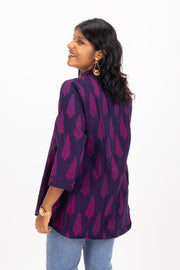 Purple Kutchi Handblock Printed Cotton Kurtis 10072400