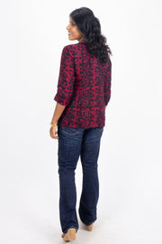 Maroon Batik Printed Rayon Kurti 10076418