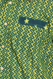 Indigo Handblock Print Pre-Washed Pure Cotton Shirt 10075463