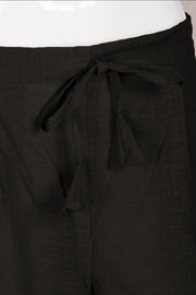 Black Solid Style Cotton Pant 10062713 