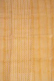 Honey Yellow Printed Tussar Silk Saree With Floral Motifs 10076455