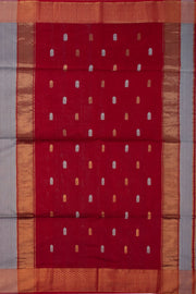 Green Maheshwari Silk Cotton Saree 10075230